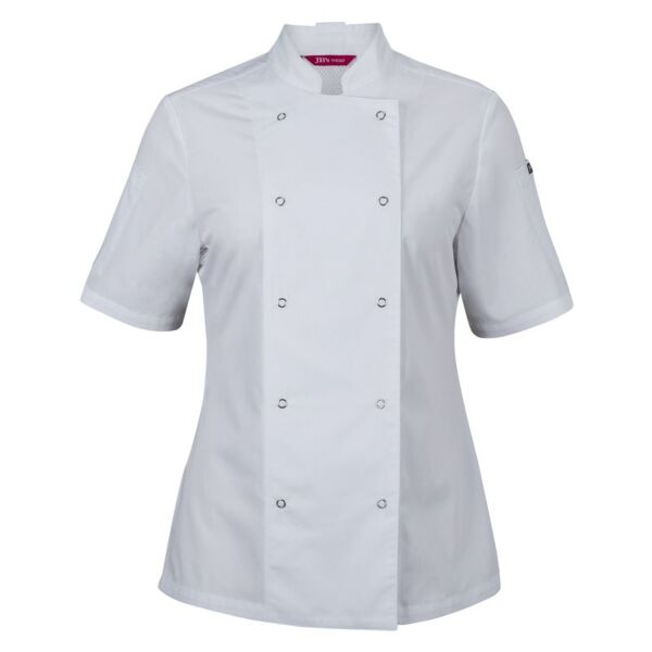Womens Short Sleeve Snap Button Chef Jacket  Thumbnail