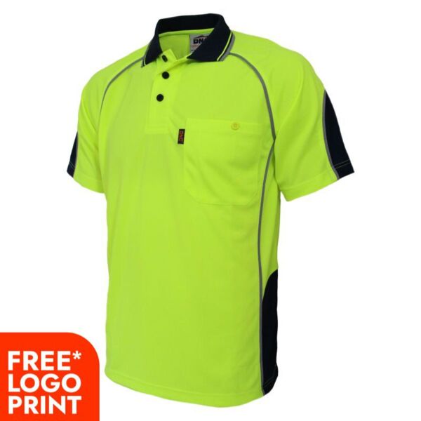 Hi Vis Semicircle Piping Polo Thumbnail